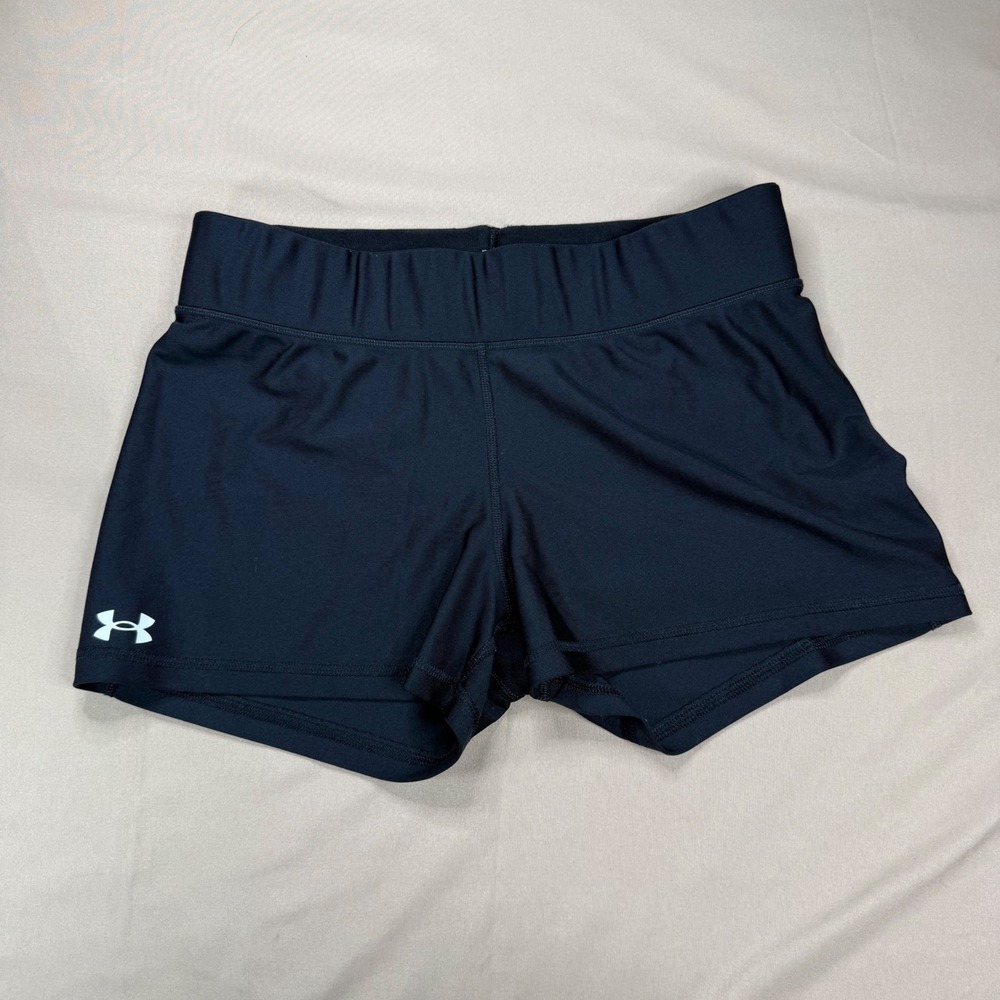 Under Armour HeatGear Compression Shorts Black Womens XL Volleyball Running